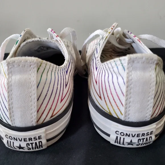 CONVERSE ALL STAR Women's Iridescent Shooting Star Low Top Sneakers, Shoes - Picture 8 of 10